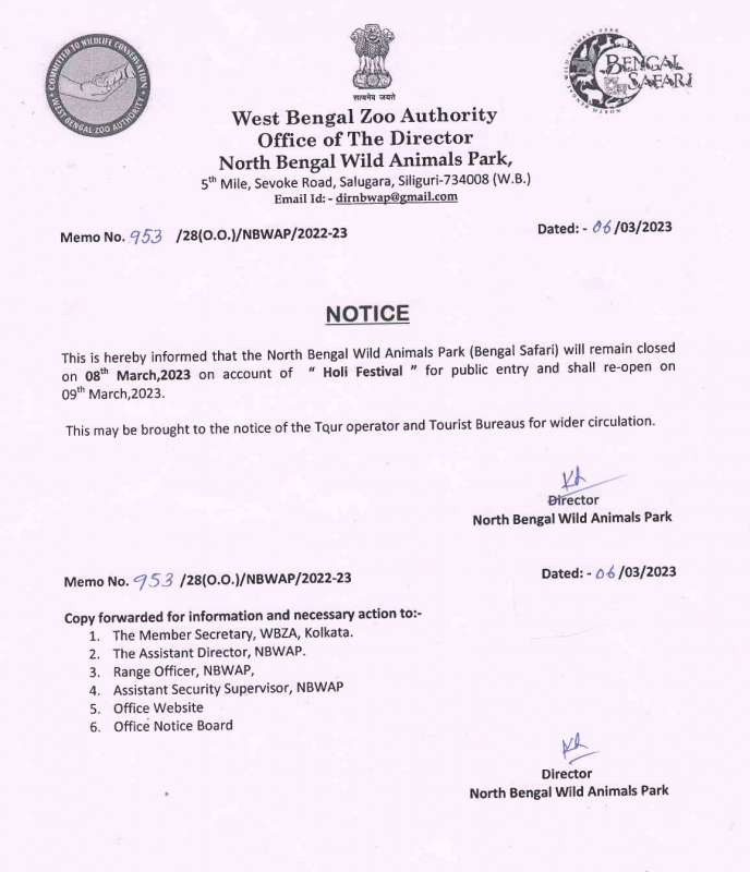 Holi 2023 Notice